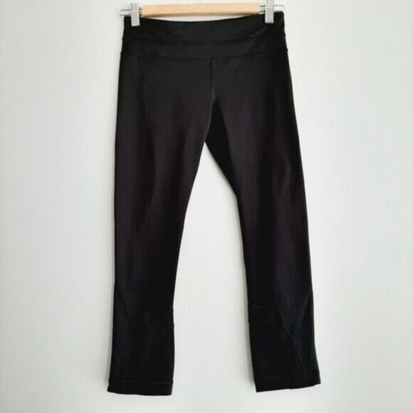 LULULEMON Inspire Crop II 2 Luxtreme Black Tight Athletic Leggings Sz 4 - Picture 3 of 14